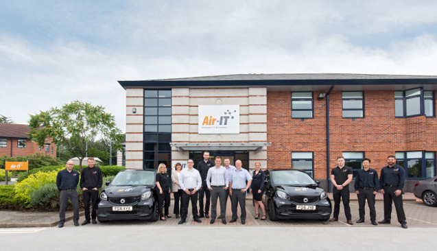 Air IT Building and staff outside Interchange 25 Business Park