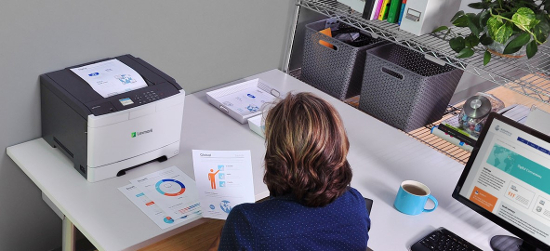 Business printer in a small office