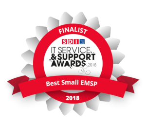 Finalist logo, IT Service and Support Awards 2018