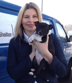 RSPCA Radcliffe staff member with puppy