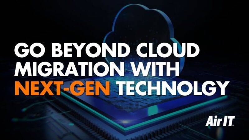 Text reads 'Go Beyond Cloud Migration with Next-Gen Technology