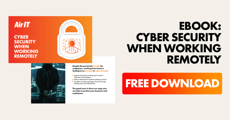 Ebook: Cyber security when working remotely. Free download. 