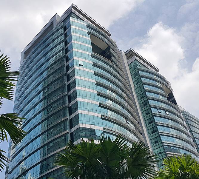 Kuala Lumpur, Malaysia - January 2017: Bangsar South is an integrated property development project in Kuala Lumpur, Malaysia. The area mainly focuses on corporate offices and high-end residencies