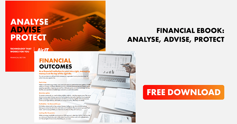 financial Ebook - analyse advise and protect ebook graphic with download call to action