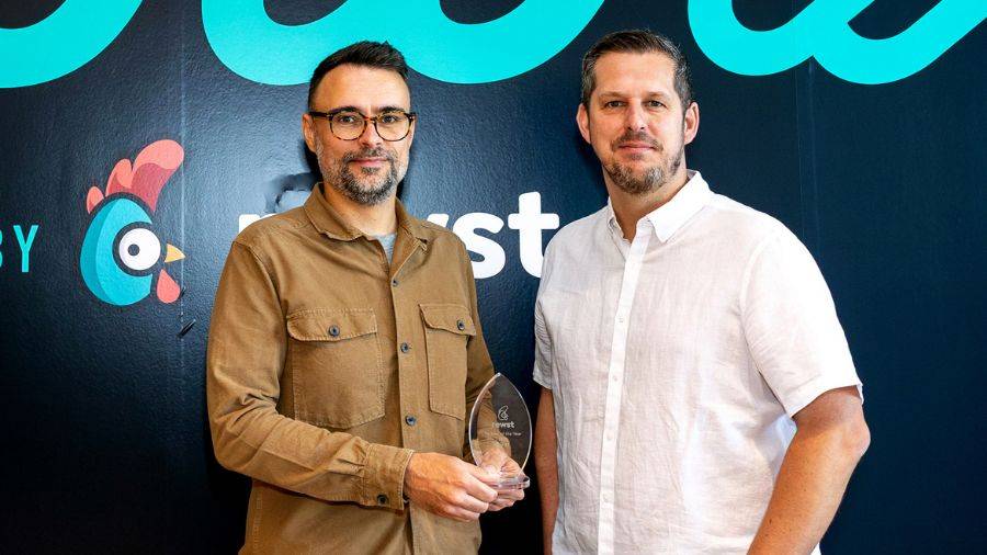 Peter Pendlebury accepting Air IT's Partner of the Year Award